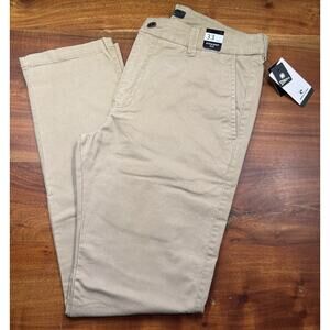 Rip Curl Men's Dark Khaki Preppy Casual Flat Front Stretch Pants Size 33 - NEW